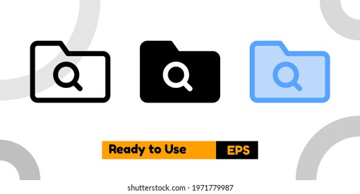 search folder icon with three style for website, social media, and presentation