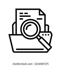 search folder line icon vector. search folder sign. isolated contour symbol black illustration