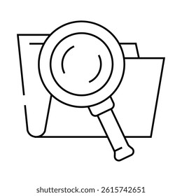search folder line icon vector. search folder sign. isolated contour symbol black illustration