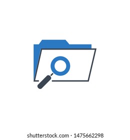 Search Folder related vector glyph icon. Isolated on white background. Vector illustration.