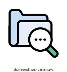 search folder vector flat color icon 