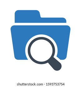 search folder vector glyph color icon 