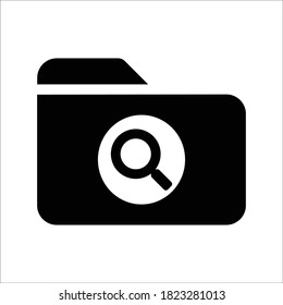 Search Folder Vector Glyph Flat Icon Stock Illustration