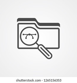 Search folder vector icon sign symbol