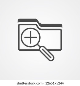 Search folder vector icon sign symbol