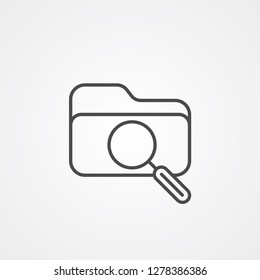 Search folder vector icon sign symbol