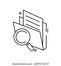 Icono de Vector de carpeta de Búsqueda ilustración de stock