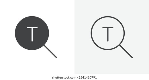 Icono de fuente de Búsqueda diseño de conjunto plano y simple