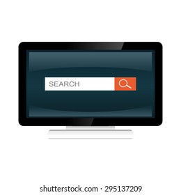 Search form on desktop screen illustration.