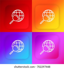 Search four color gradient app icon set