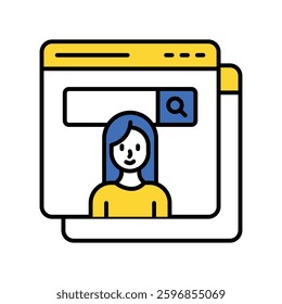 Search Friend  vector filled outline icon. EPS 10 file