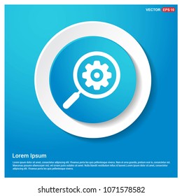 Search Gear Icon Abstract Blue Web Sticker Button