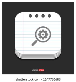 Search Gear Icon - Free vector icon