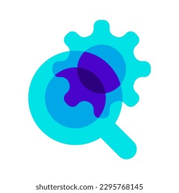 search gear setting blue icon vector illustration