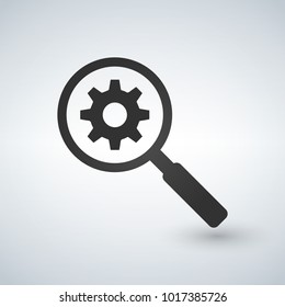 Search Gears Tool vector pictogram. Illustration isolated on white background.