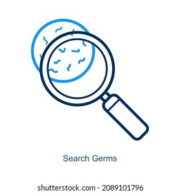 Search Germs Or Bacteria Icon Concept