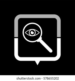 Search glass  - black vector icon