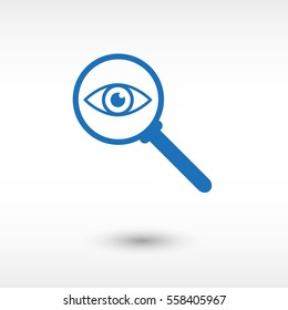 Search glass -  blue vector icon
