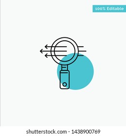 Search, Glass, E Search, Zoom turquoise highlight circle point Vector icon