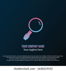 Search glass logo with purple and white gradient color collaboration