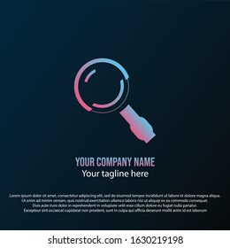 Search glass logo with purple and white gradient color collaboration