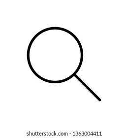 Search, Glass Magnifying Thin Icon. Linear UI style. Icon or Web design and Mobile App. One icon from the outline set in Pixel Perfect style. Editable vector stroke. 64x64 Pixel Perfect, 2 px outline