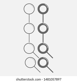 Search glass vector icon solid grey