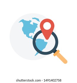search global glyph flat vector icon