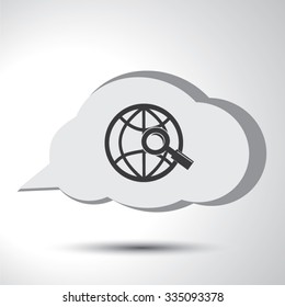 Search global sign flat icon 