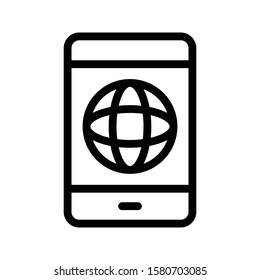 search global vector thin line icon 