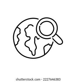Suchen Sie das Symbol für das Weltbild. Handgezeichnete schwarze Skizze. Vektorgrafik.