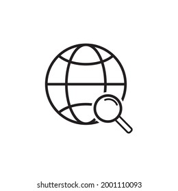 icono de globo de búsqueda en estilo plano, ilustración vectorial