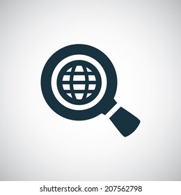 search globe icon, isolated, black on the white background. Vector search globe icon, isolated, black on the white background. Vector