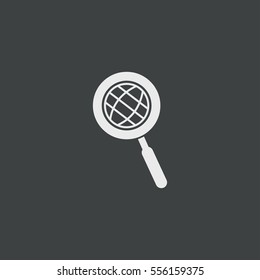 Search Globe  icon isolated on black background