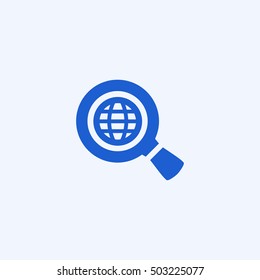 search globe icon, isolated, white background