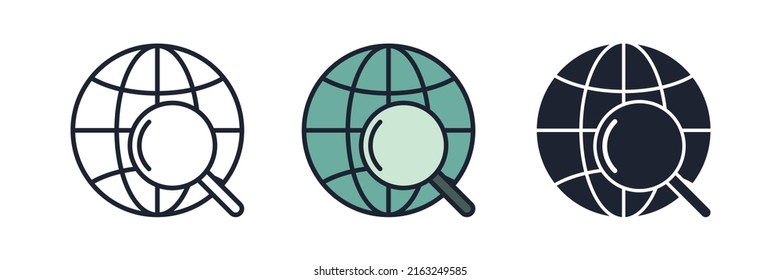 search globe icon symbol template for graphic and web design collection logo vector illustration