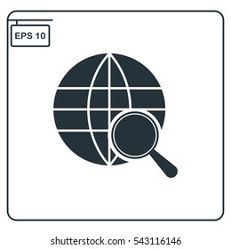 Search globe Icon, Vector