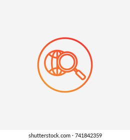 Search globe icon.gradient illustration isolated vector sign symbol