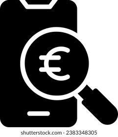 vector de ilustración de icono de glifo de búsqueda