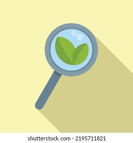 Search Gmo Plant Icon Flat Vector. Agriculture Food. Medicine Biology