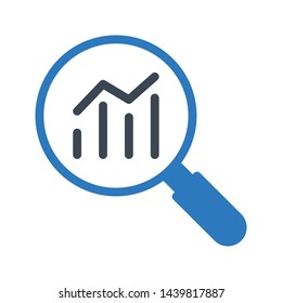 search graph glyph color vector icon 