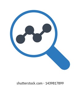 search graph glyph color vector icon 