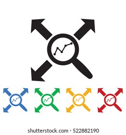search graph icon. Business icons set of colors