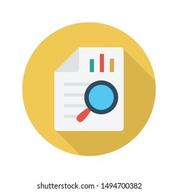 search graph report glyph flat vector icon