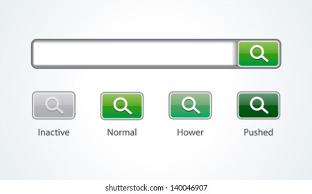 Search green button isolated on white