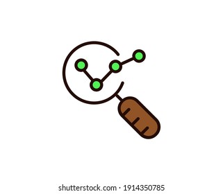 Search growth flat icon. Single high quality outline symbol for web design or mobile app.  Search growth thin line signs for design logo, visit card, etc. Outline pictogram EPS10