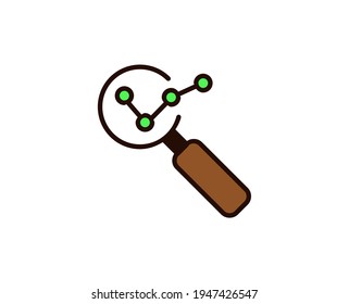 Icono plano de crecimiento de búsqueda. Símbolo de esquema único de alta calidad para diseño web o aplicación móvil.  Búsqueda de señales de línea delgada para el logotipo de diseño, tarjeta de visita, etc. Esquema pictograma EPS10