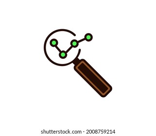 Search growth flat icon. Single high quality outline symbol for web design or mobile app.  Search growth thin line signs for design logo, visit card, etc. Outline pictogram EPS10