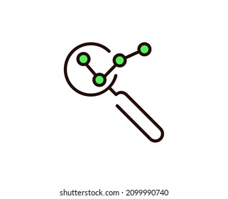 Search growth flat icon. Single high quality outline symbol for web design or mobile app.  Search growth thin line signs for design logo, visit card, etc. Outline pictogram EPS10