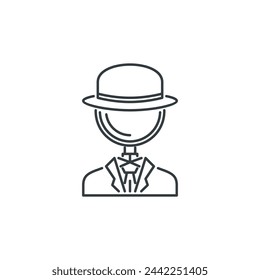 Search, head, seo, black, white, specialist, promotion icon, vector illustration
